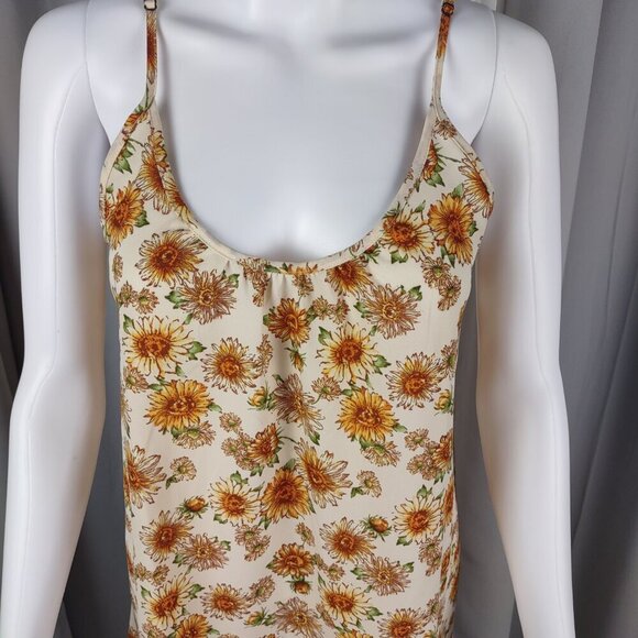 Forever 21 Sunflower Floral Mini Slip Dress Chiffon Style Size Small - Picture 3 of 11